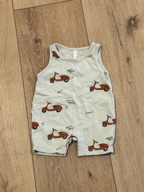 Rylee + Cru Cream Sleeveless Moped Romper 0-3 months